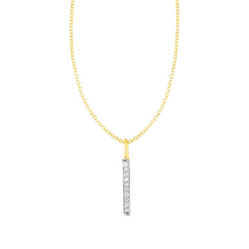 14k Yellow Gold Bar Pendant with Diamonds