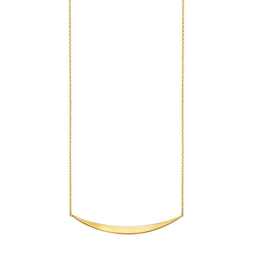14k Yellow Gold Necklace with Polished Curved Bar Pendant
