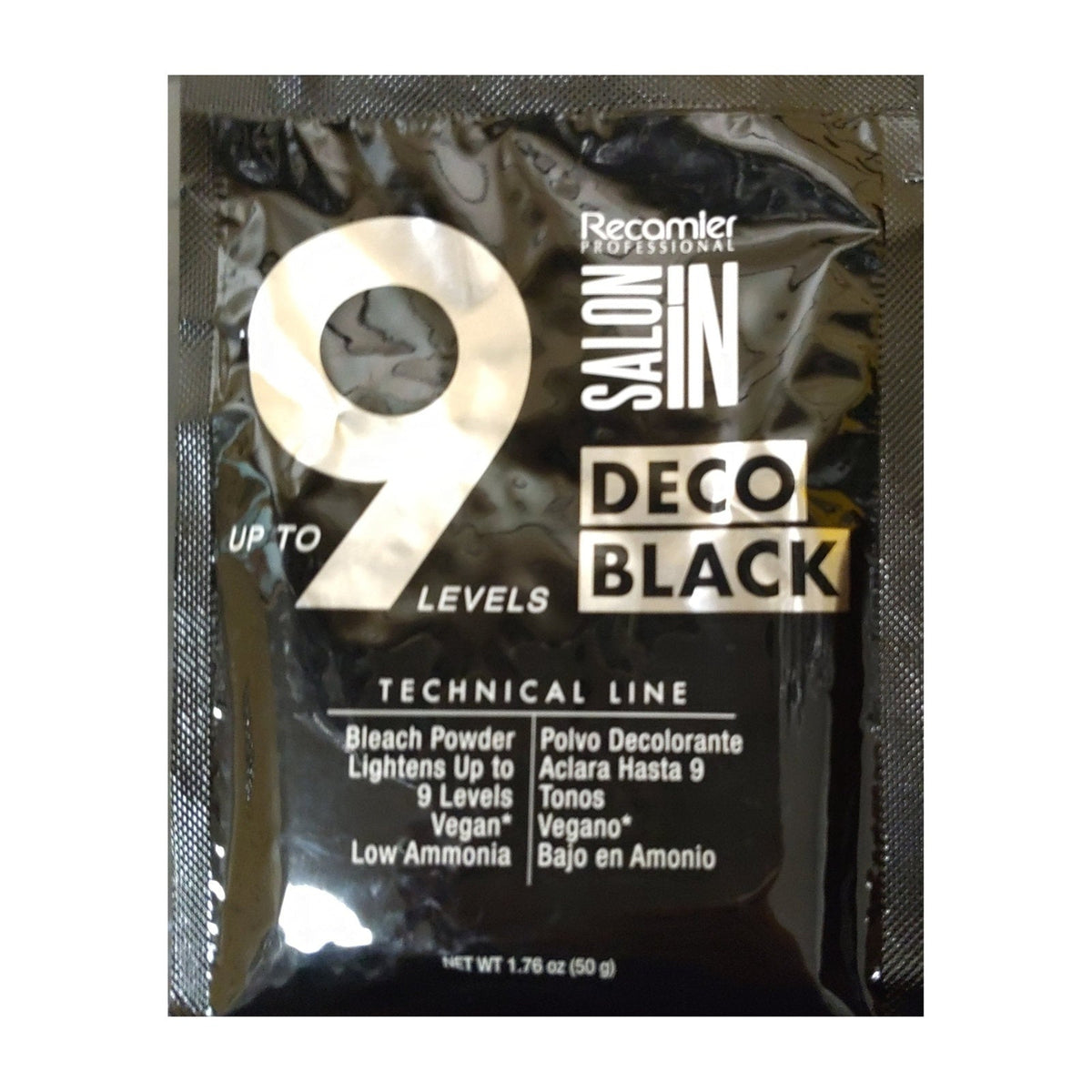 Salonin Deco Black Bleach Powder, Up to 9 Levels, 1.76 oz (50 g)