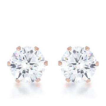 Reign 3.4ct CZ Stainless Steel Stud Earrings