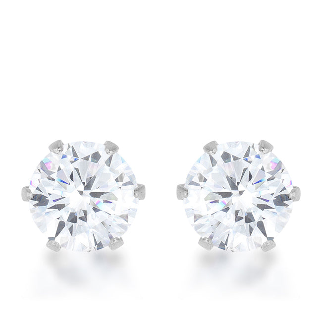 Reign 3.4ct CZ Stainless Steel Stud Earrings
