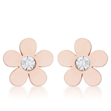 Daisy 0.3ct CZ Stainless Steel Flower Stud Earrings