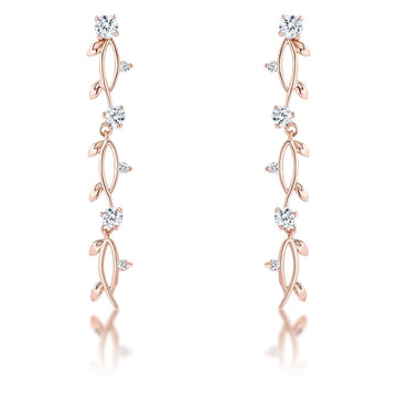 1.1Ct Vine Design Plated Earrings