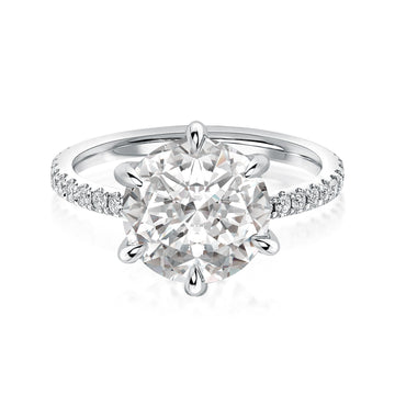 Rodiffy Moissanite 3.0 Ct Round Cut 6 Prong Promise Rings For Women