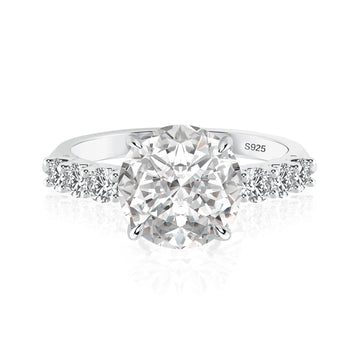 Rodiffy Moissanite 4.0 Ct Round White Gold Engagement Ring