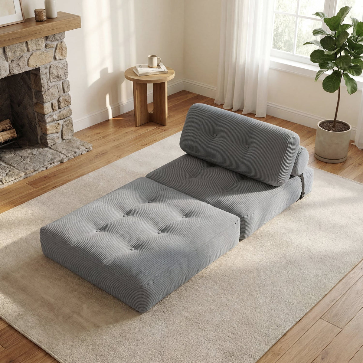 Folding Sofa Bed with Pillow and Back Support for Living Room