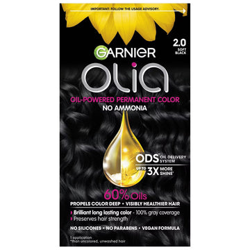 Garnier Olia Oil Powered Permanent Haircolor 2.0 Soft Black