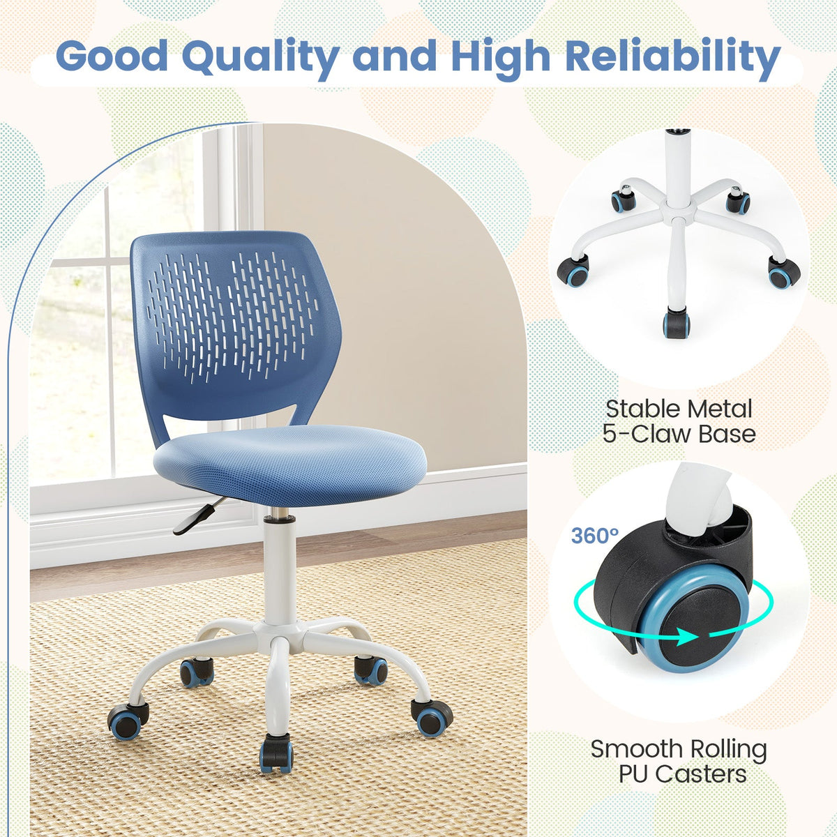 Ergonomic Children Study Chair with Adjustable Height