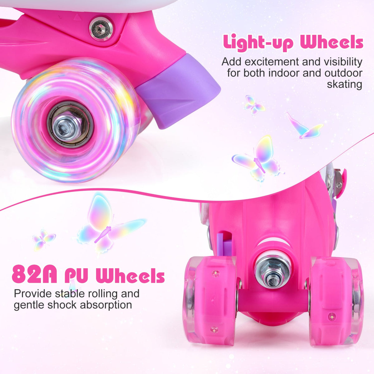 Kids Roller Skates for Toddlers Ages 5-7 with 4 Light-up Wheels