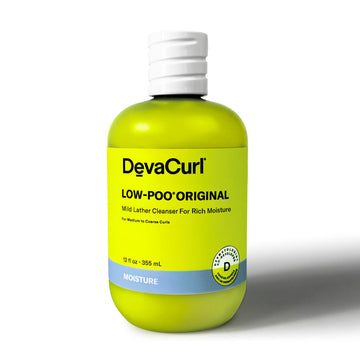 DevaCurl Low Poo Mild Lather Cleanser Curly Hair Shampoo, 32 oz