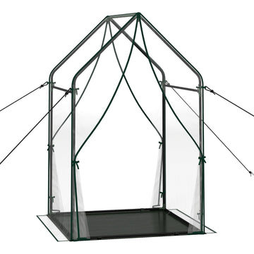 Mini Green House Metal Frame with Waterproof Bottom Mat and Wind Ropes