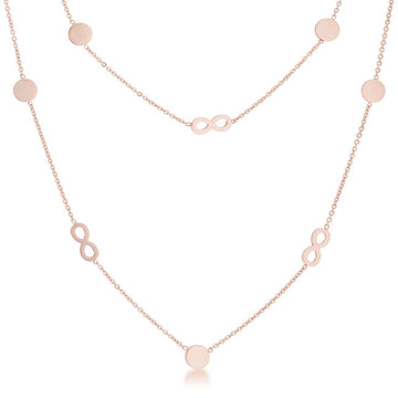 Krystal Stainless Steel Infinity Station Layer Necklace