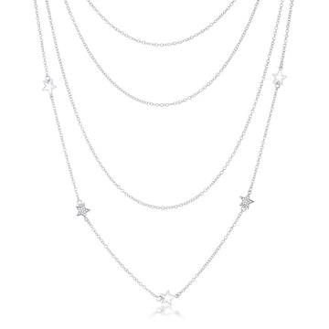 Multi-Chain Star Necklace with CZ