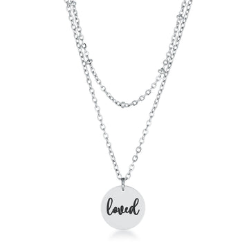 Delicate Silver Plated Necklace Loved