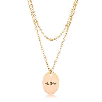 Double Chain HOPE Necklace Gold
