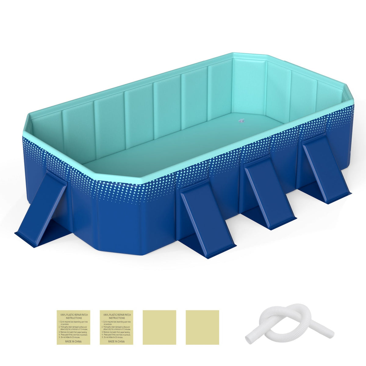 Non-Inflatable Swimming Pool Portable Around Ground Pool with 24 Wall Panels