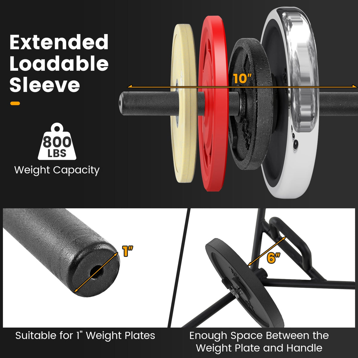 Olympic Hex Trap Bar with 2 Spring Collars and Foldable Handle