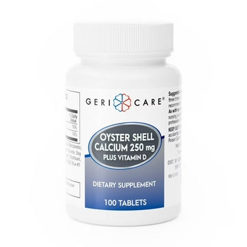 Geri-Care Oyster Shell Calcium with Vitamin D3, 250 mg Tablets, 100 Unit Dose
