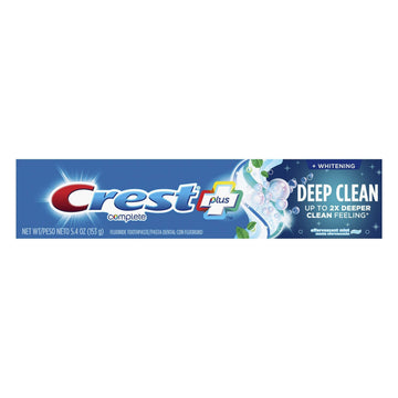 Crest Complete Whitening Fluoride Toothpaste Plus Deep Clean Effervescent Mint, 5.4 Oz