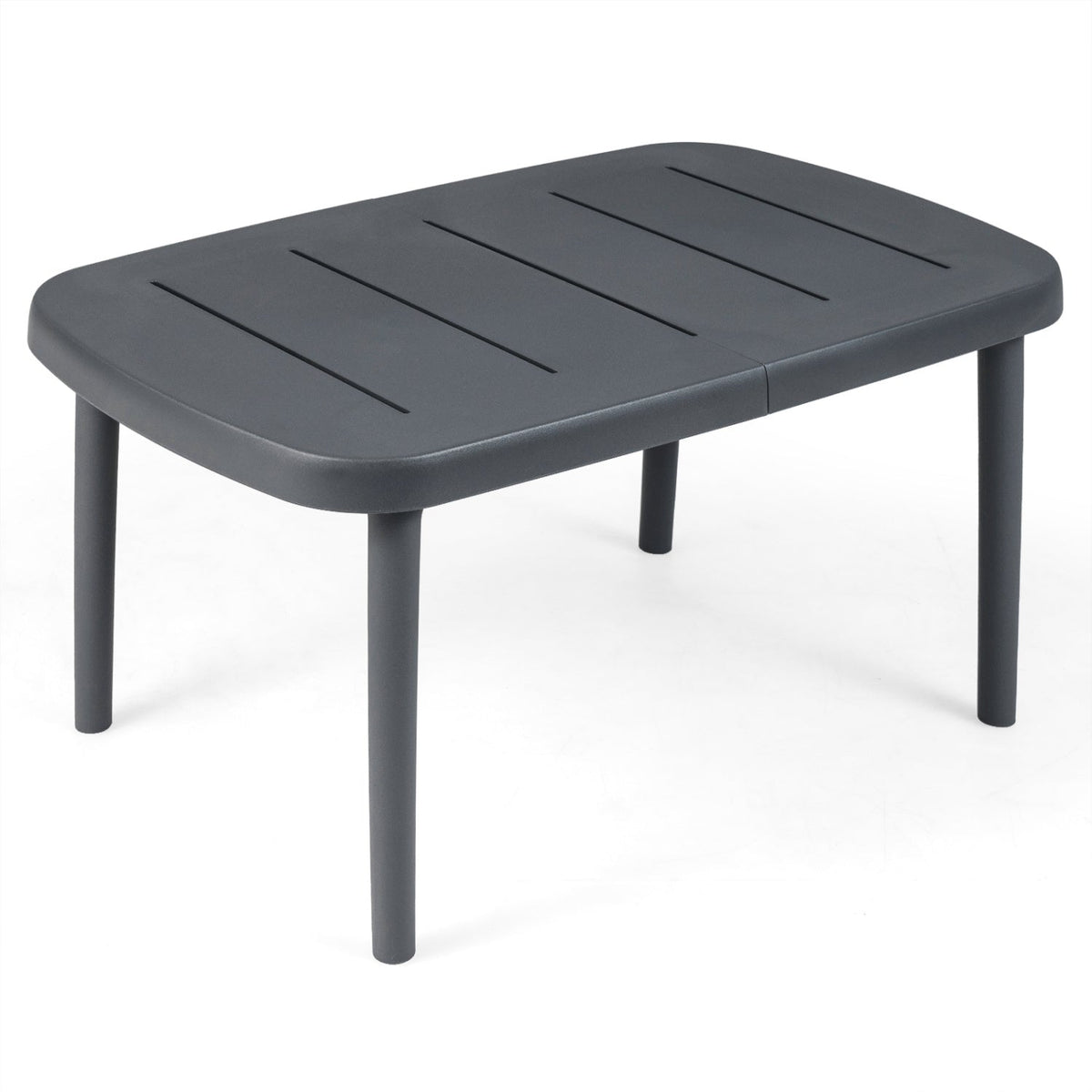 Rectangular Patio Storage Side Table with Aluminum Alloy Rods for Poolside