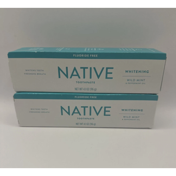 Native Whitening Wild Mint & Peppermint Oil Fluoride Free Natural Toothpaste - 4.1oz
