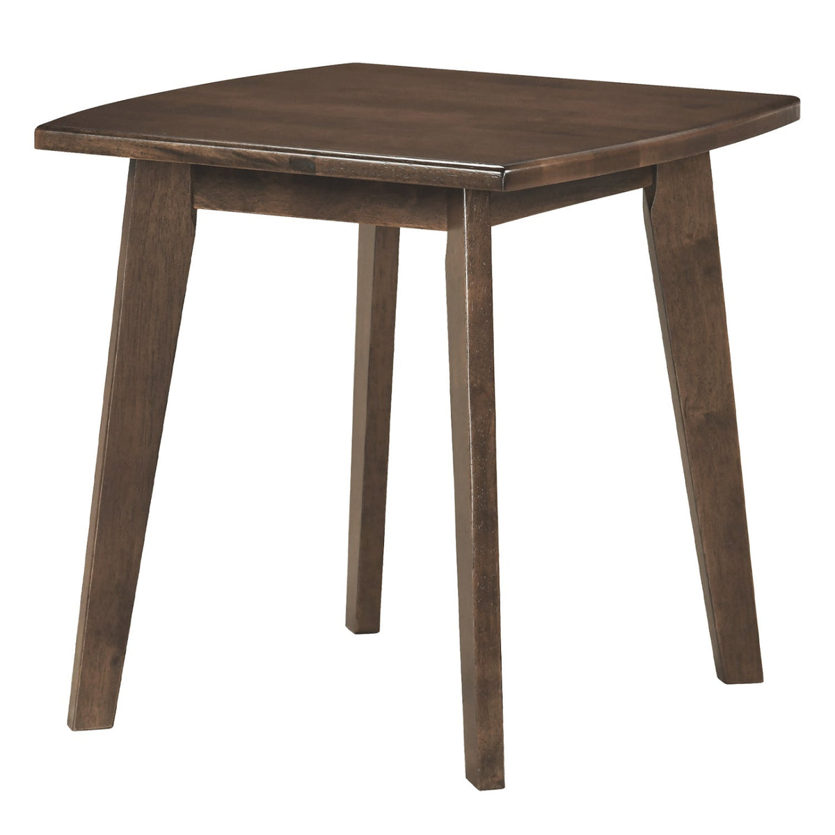 Solid Wood Side Table Square End Table with Thickened Top and Curved Edge