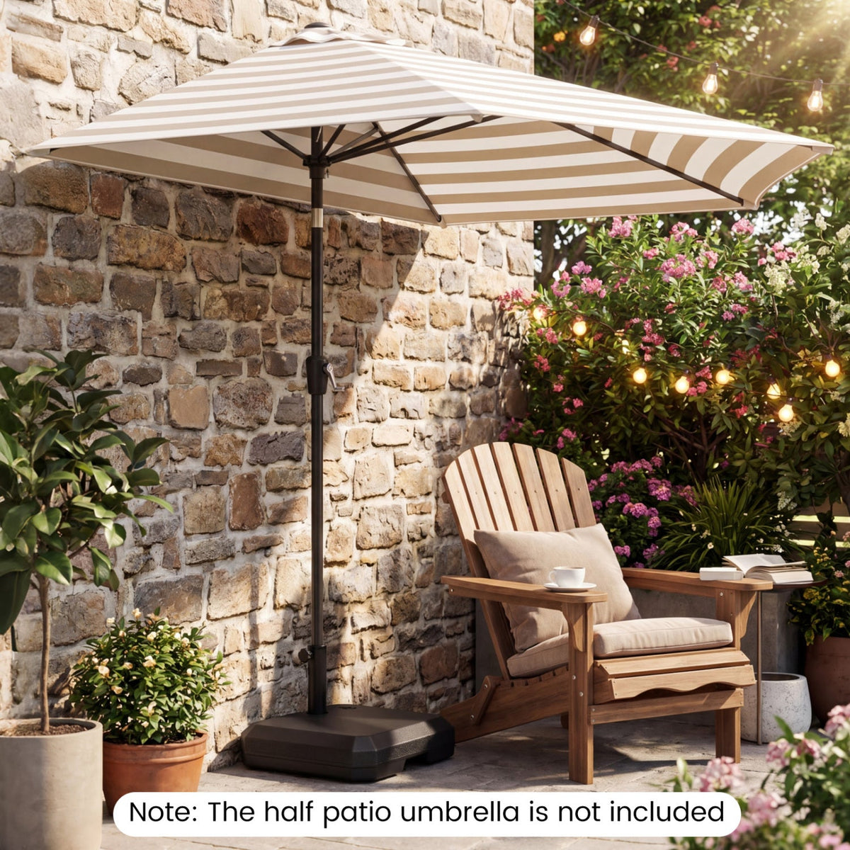 Umbrella Base for Half Patio Umbrellas 48.5 lbs Water & Sand Fillable Umbrella Stand