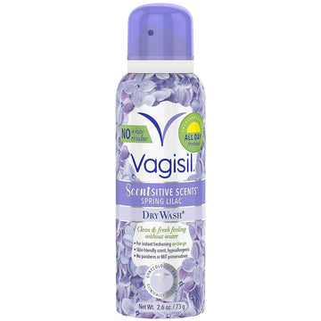Vagisil Scentsitive Scents Dry Wash Deodorant Spray, Lavender Wildflower, 2.6 oz