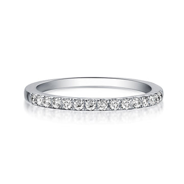Rodiffy Moissanite 0.5 Ct Round Cut Half Halo White Gold Anniversary Ring