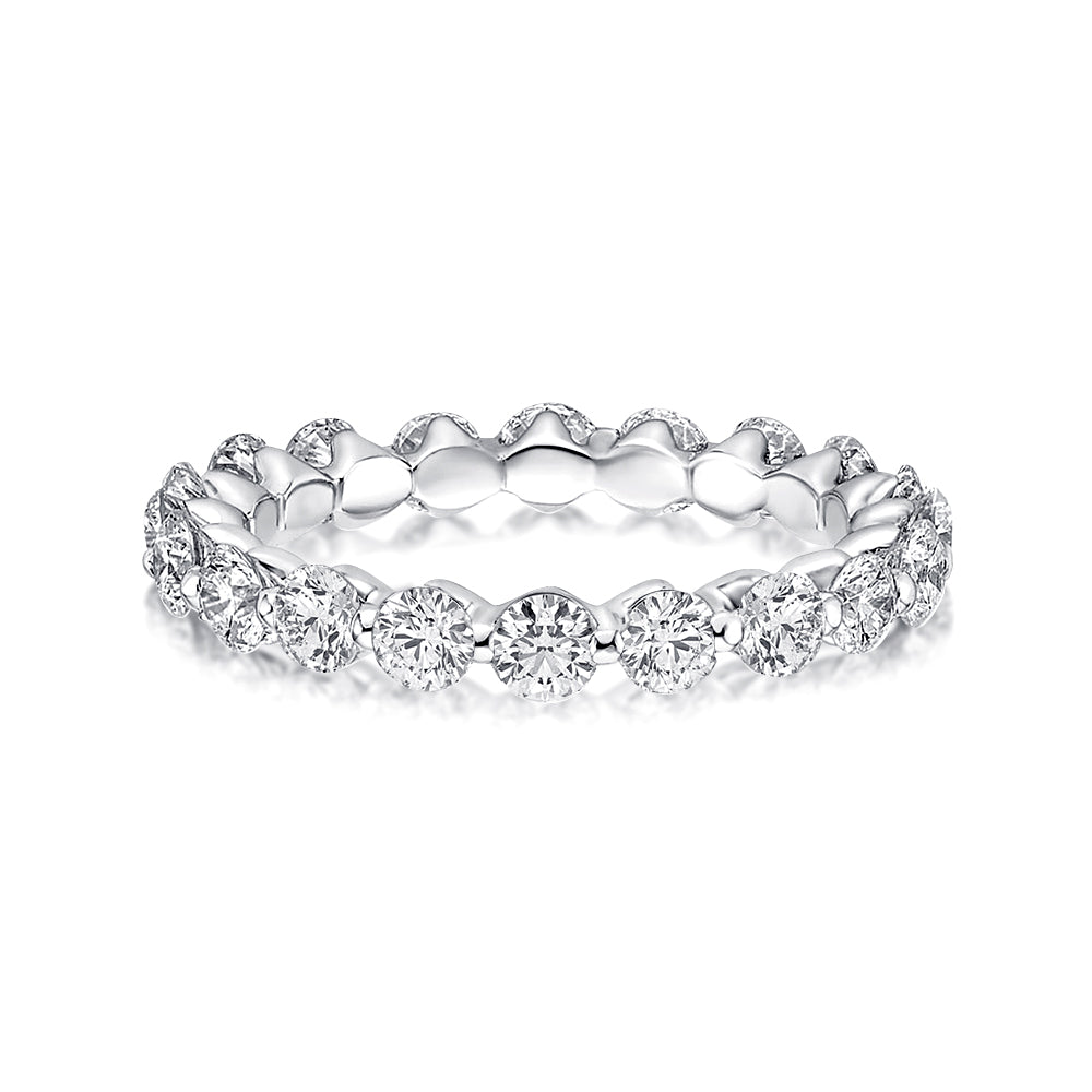 Rodiffy Moissanite 1.5 Ct Round Cut White Gold Anniversary Ring