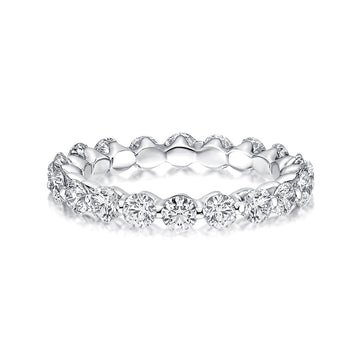 Rodiffy Moissanite 1.5 Ct Round Cut White Gold Anniversary Ring