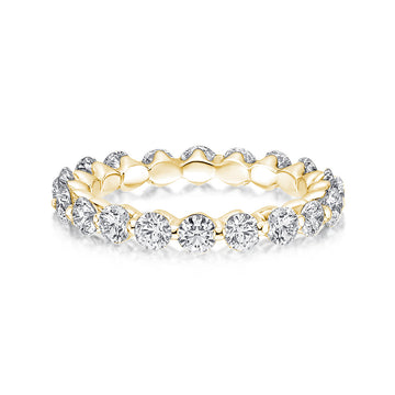 Rodiffy Moissanite 1.5 Ct Round Cut Yellow Gold Anniversary Ring