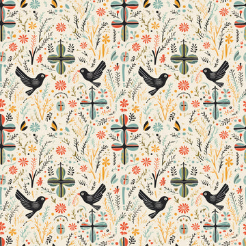 Premium Christian Wrapping Paper (3 Pcs) - Symbols Printed of Cross and Dove Birds Gift Wrapping Paper - Religious Gift Wrap Paper for Baptism First Holy Communion Nativity and Other Occasions