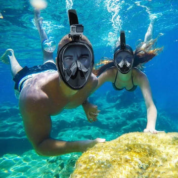 Adjustable Full-Face Snorkel with Attachment for Sports Camera
