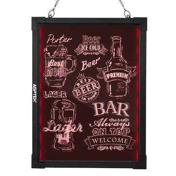 AGPtek 24"×16" LED Message Board Illuminated Erasable with Remote Control
