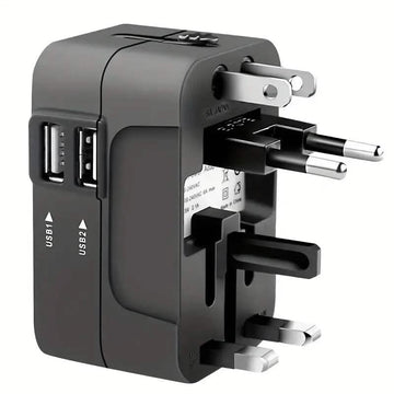All-in-One Universal Travel Charger with Dual USB Charging Ports
