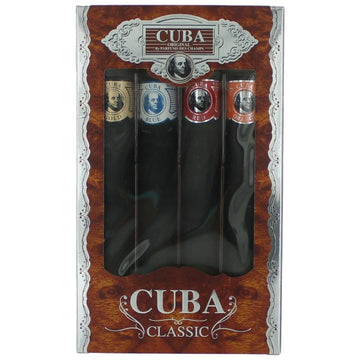 Cuba Classic, 4 Piece Gift Set men with Orange, Red, Blue & Gold