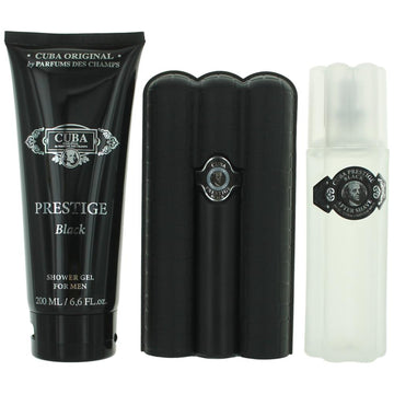 Cuba Prestige Black, 3 Piece Gift Set for Men