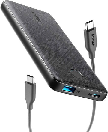 Anker USB-C Portable Charger, 18W PowerCore Slim 10000 PD, 10000mAh Power Delivery Power Bank (Refurbished)