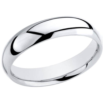 Anti-Tarnished High Polished Plain 5MM Wedding Unisex Band