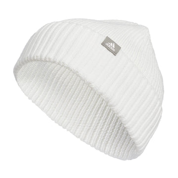 adidas Womens Fashioned Fold Beanie White/Grey/Silver Metallic F23 One Size
