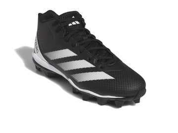 adidas Mens Adizero Impact.2 Spark Molded Football Sneaker Black/White/Black 9.5
