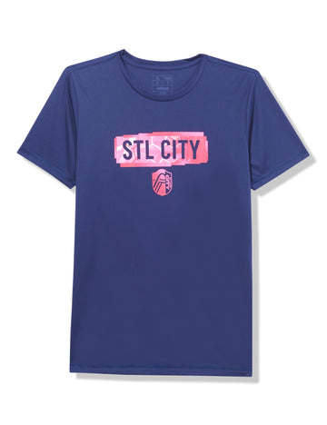 adidas Boys^Unisex Kids Long Sleeve Pre-Game T-Shirt Team Navy Blue/St. Louis City Sc Large