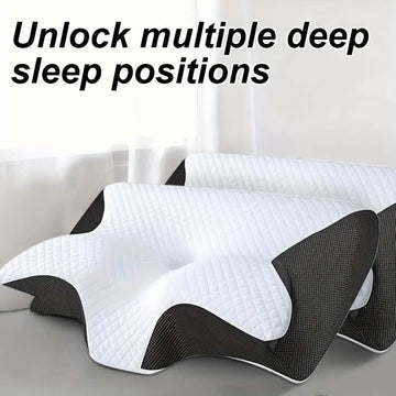 Ergonomic Memory Foam Neck Pillow – Slow Rebound, Back & Side Sleeper