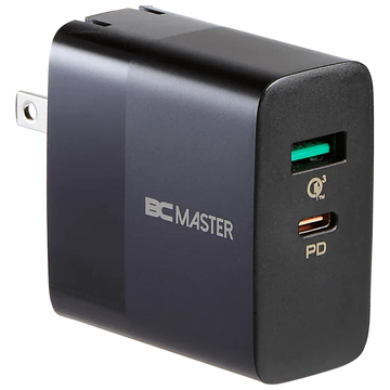 BCMASTER 2-Port Wall Charger 30W USB-C PD and 18W USB-A