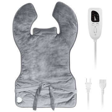36.6x22in Electric Heating Wrap for Neck Shoulder Fast Heating Pad Mat Heated Neck Wrap for Back Pain Relief with 6 Temperature Settings 4 Timer Modes