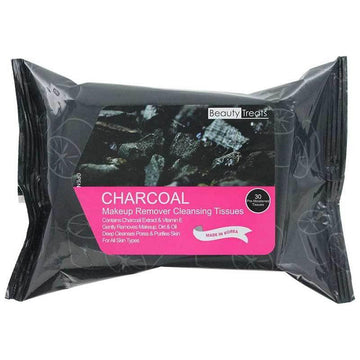 Beauty Treats Charcoal Makeup Remover Cleaning Tissues 30 ct