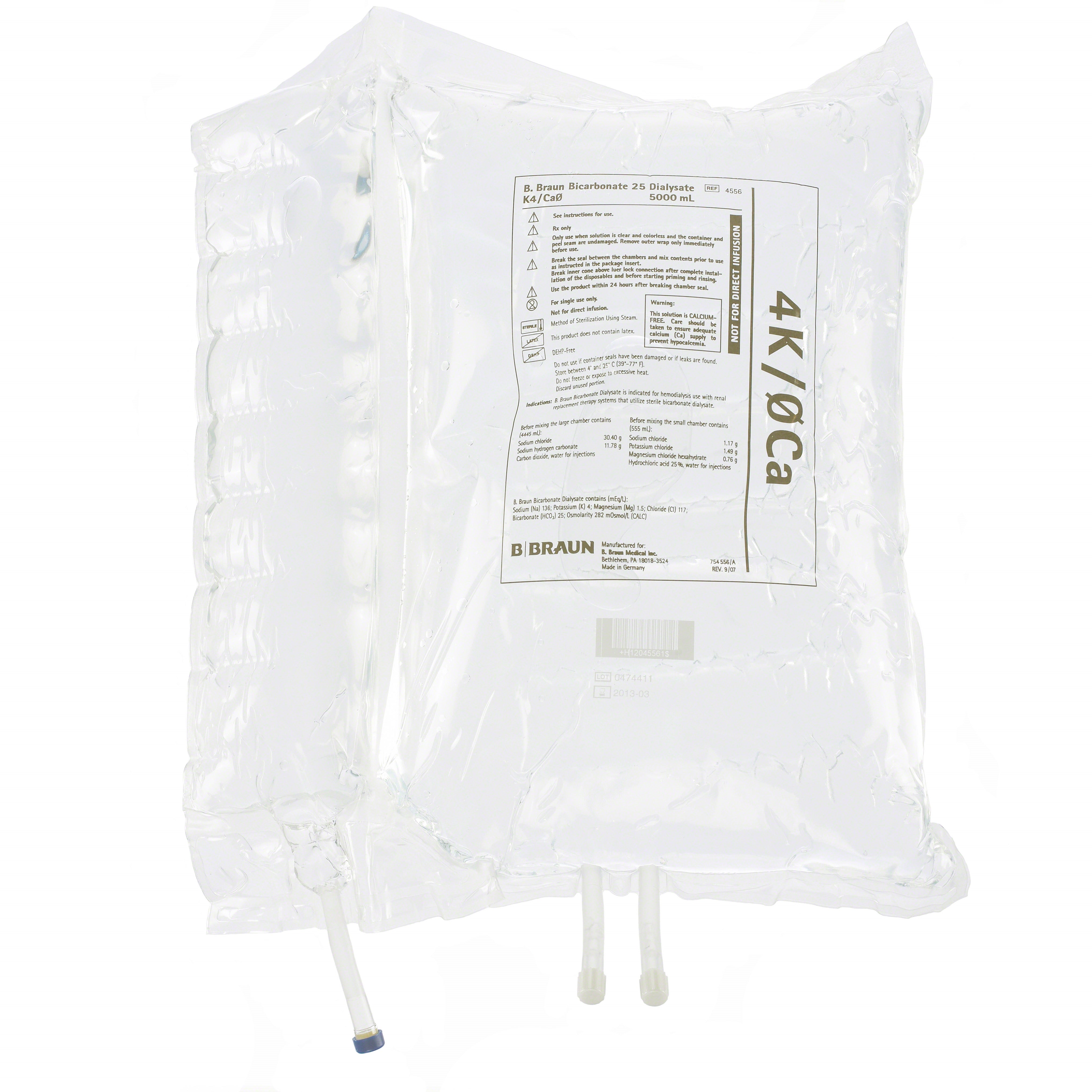 Bicarbonate Hemodialysis Solution (4 mEq/L), 2 x 5000 mL Bags