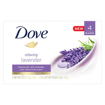 Dove Relaxing Lavender & chamomile scent Beauty Bar 4oz x 4 bars pack of 1