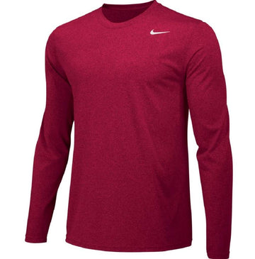 NIKE Mens Legend Long Sleeve Performance Shirt (TEAM CRIMSON/COOL GREY Medium)